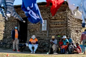 TB Screeners in Lesotho visit remote region