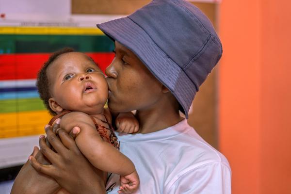 New mother Ntsoane Mofao at Nohana clinic with her daughter.